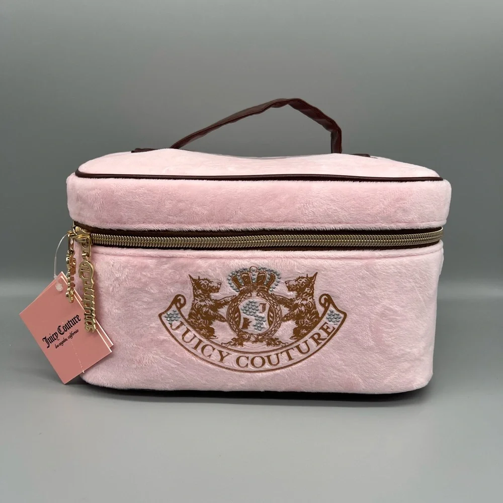 Juicy couture pink velour cosmetic bag - Picture 1 of 10
